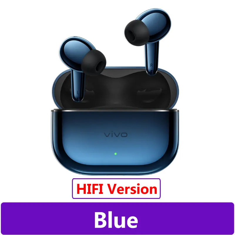 Vivo TWS 5 Wireless Earphones LDAC HiFi 60dB ANC Blue White