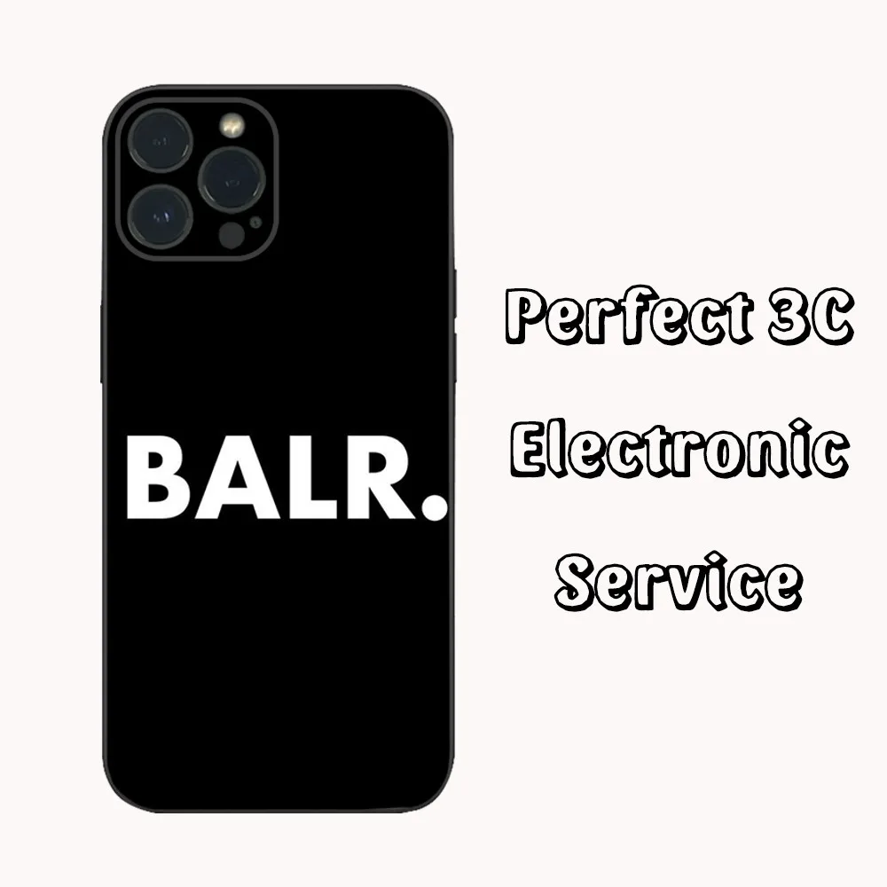 Luxury Brand B-BALR Black Phone Case  For iPhone16 15 14 13 12 Mini 11 Pro XS Max X XR SE5 6 7 8 Plus Soft Silicone Cover