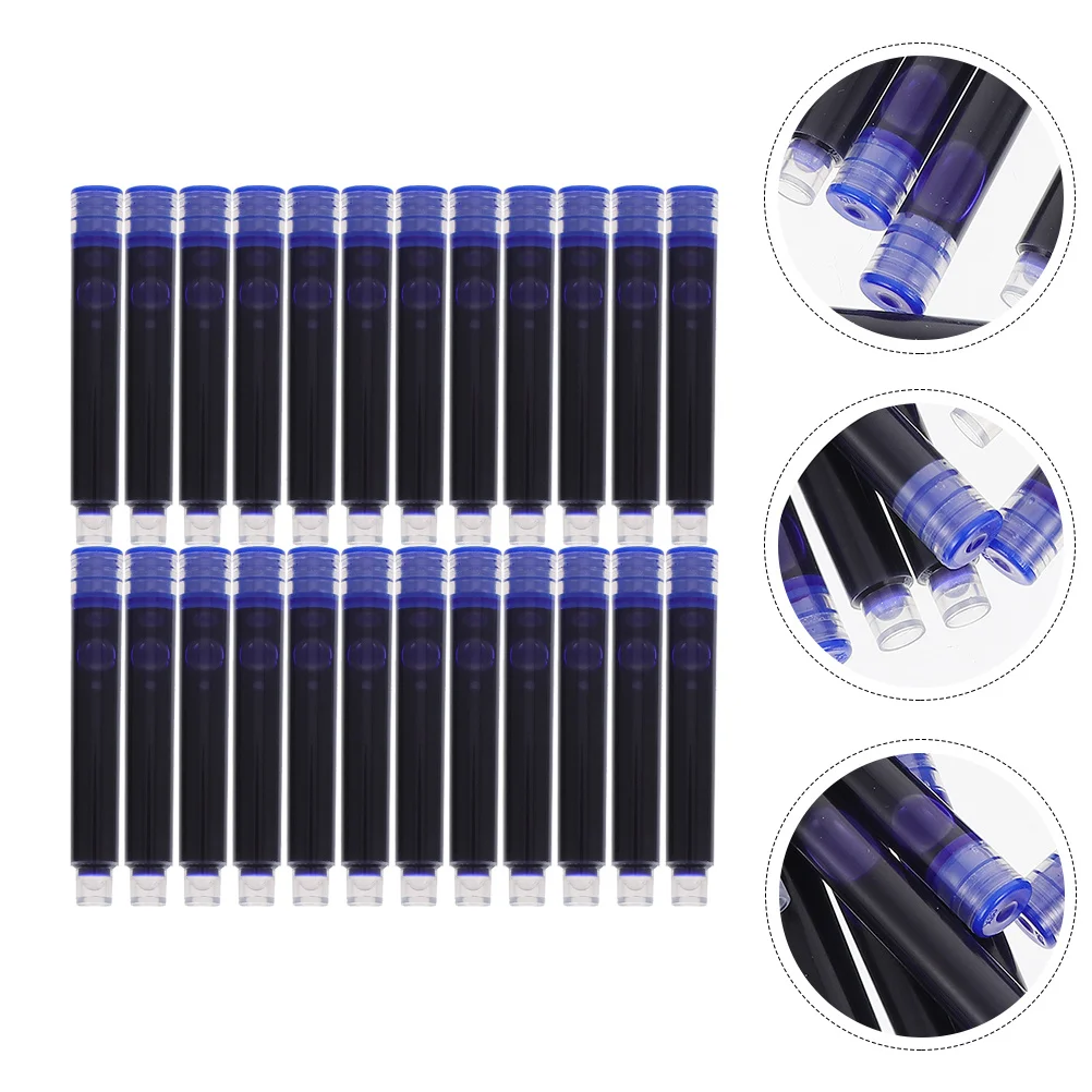 

200 шт., картриджи со стальным наконечником, сменные картриджи для перьевых ручек, плавное письмо для студентов, офисные канцелярские принадлежности, ручки, наполнитель чернил