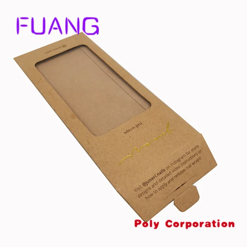 Custom  Custom Gold Logo Thank You Card Packaging Kraft Paper Envelopes With Window