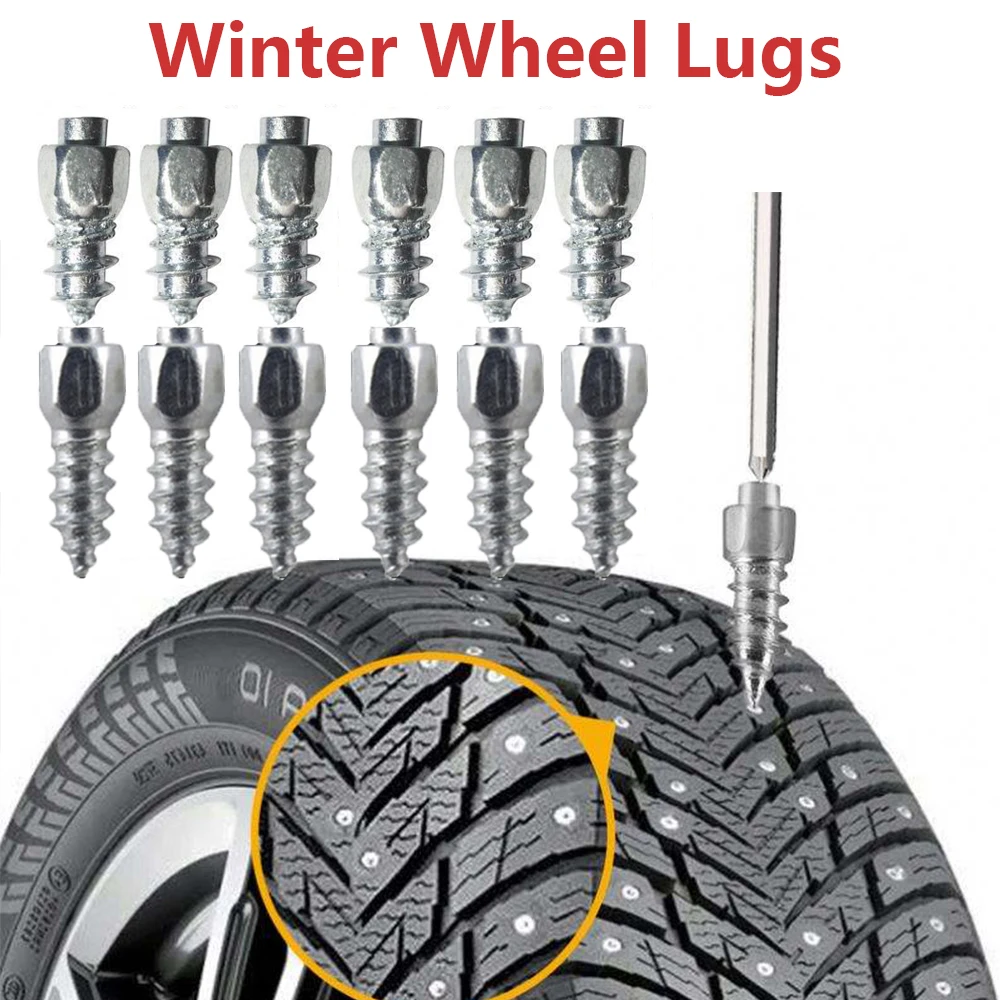 100/200PCS 4*9/12mm Wheel Lugs Snow Screw Tire Studs Anti Skid Falling Spikes For Car Motorcycle Bicycle Winter Emergency