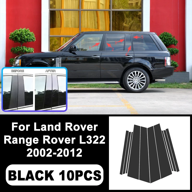 

For Land Rover Range Rover L322 2002-2012 B/C Pillar Stickers - PC Window Decorative Trim for Middle Pillar,Car Accessories 2003