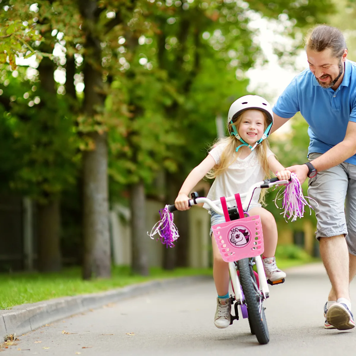 

Accessories Bicycle Blue Child Scooter Children Bike Basket Front Handlebar Hanging Container