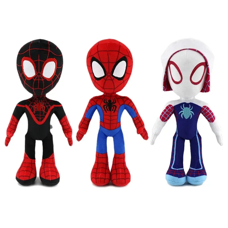 33CM Anime Avengers Spiderman Plush Toys Into the Spider-Verse Gwen Peter Parker Noir Dolls Soft Stuffed Toy For Kids Gift