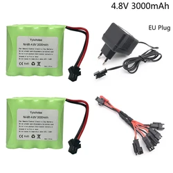 4.8V 3000mAh NI-MH battery With Charger 5in1 cable For Remote Control Toys Electric toys cars ship high quality 3000 mah battery