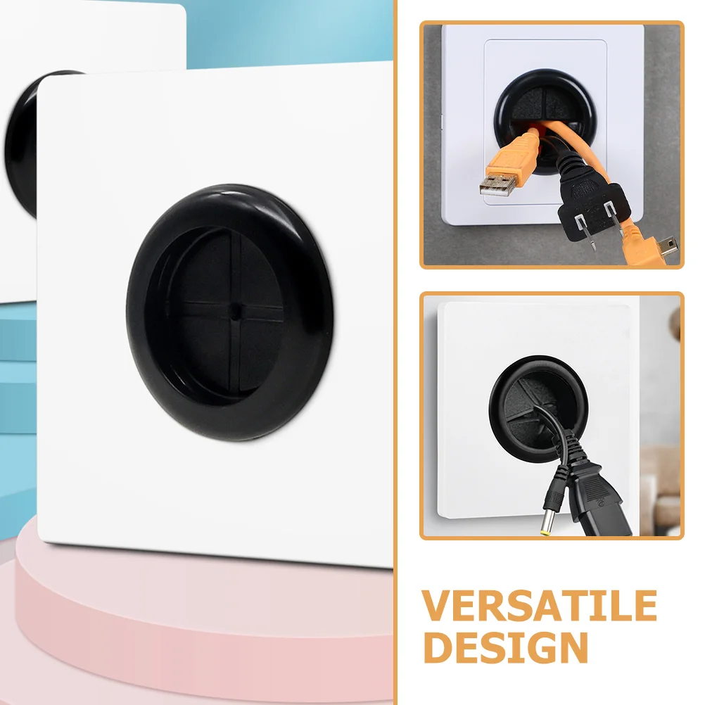 5 Pcs Threaded Socket Cable Pass Through Wall Plate Management for Blank Outlet Cover Insert