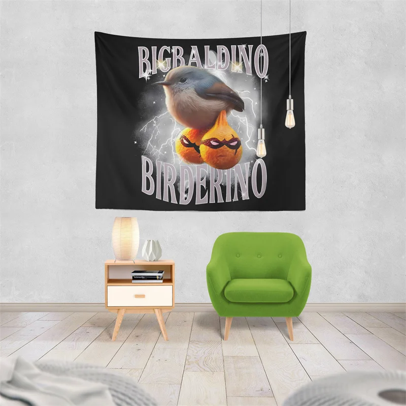 

Гобелен-панно Gaslight Gatekeep Girlboss Bigbaldino Birderino Italian Brainrot для декора спальни, гостиной, колледжа