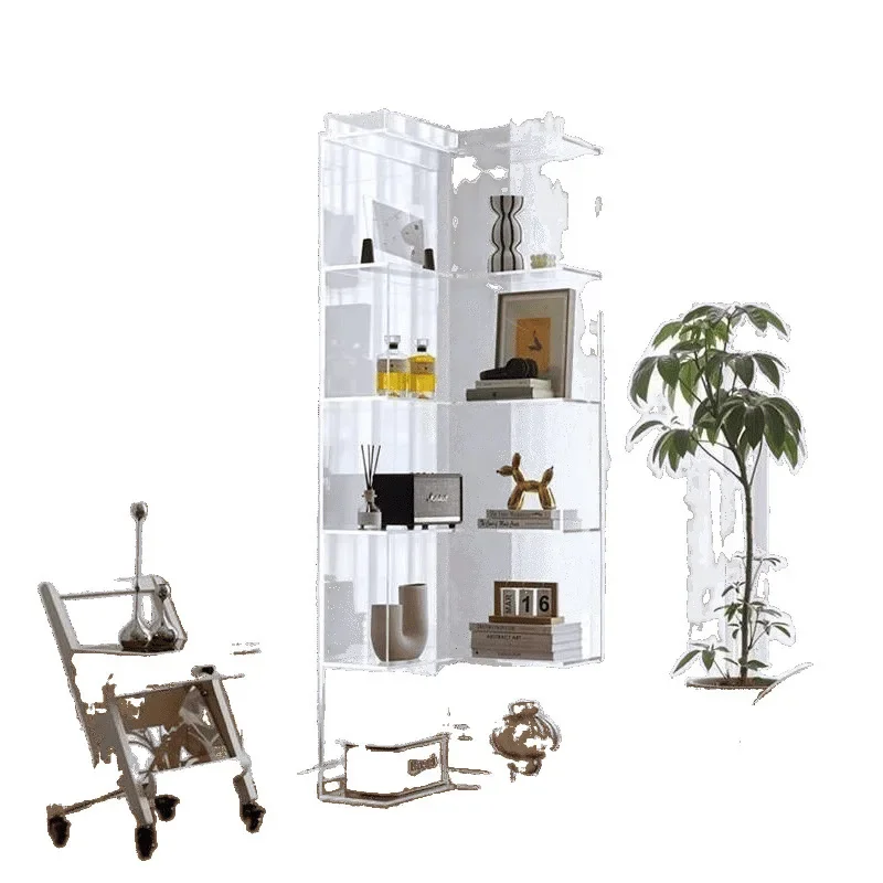 

Acrylic shelf floor corner bookcase simple storage locker