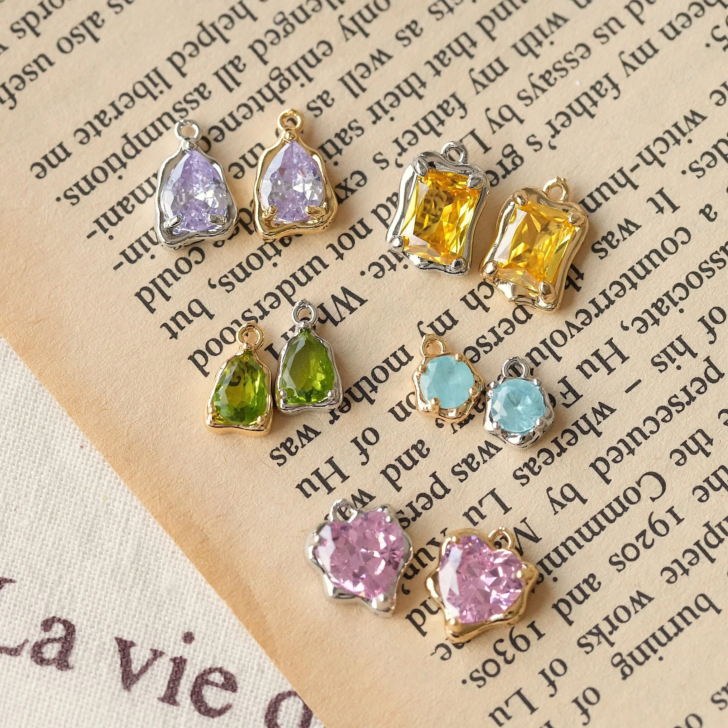 4PCS Gold Plated Irregular Hea - Jewelry Making Store 评论和价格