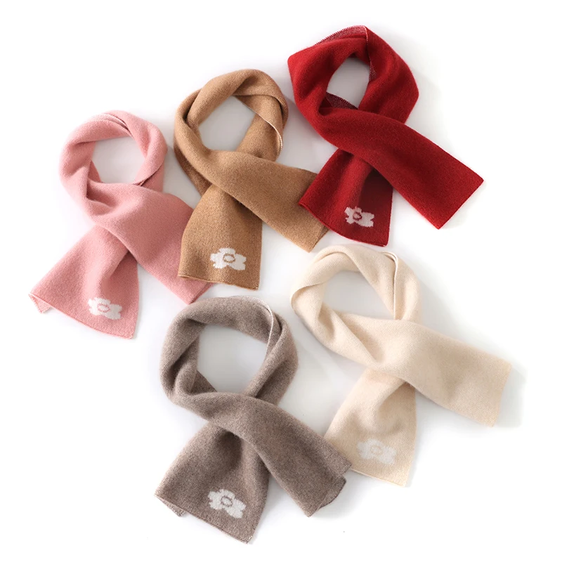 

Autumn Winter 100% Cashmere Dopamine Short Scarf Cross Perforated Neck Warmer Versatile Knitted Thickened Couple Style