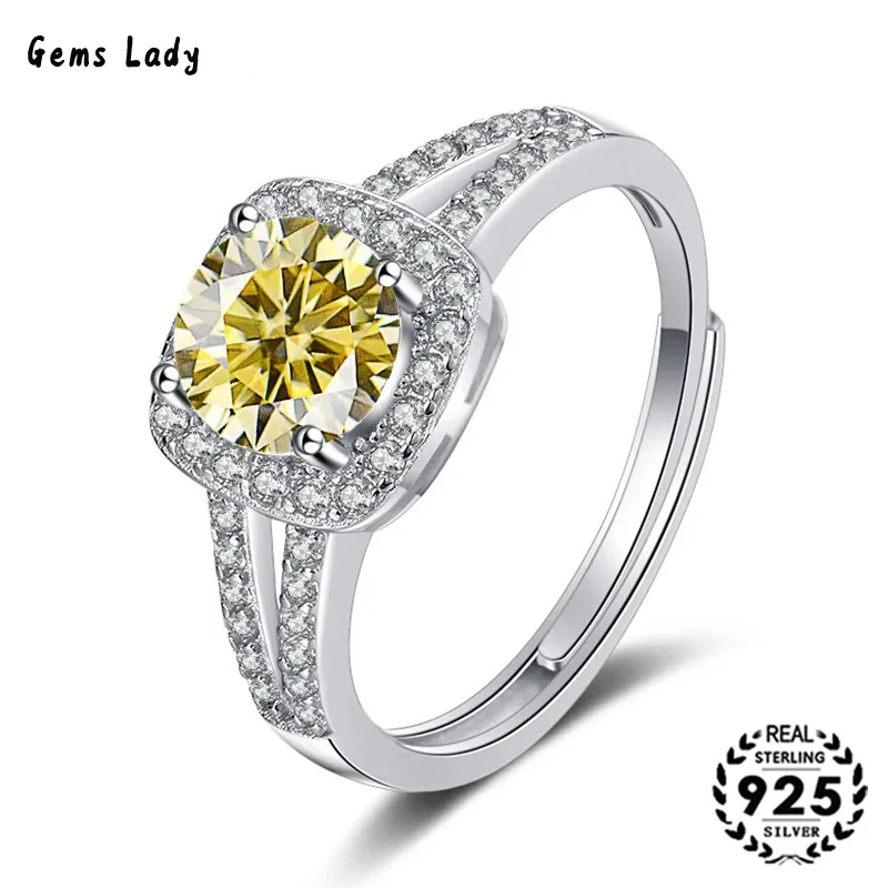 

Gems Lady Fashion Silver 925 1ct D Color Moissanite Women's Gemstone Ring, Valentine's Day, Birthday, Anniversary Gift