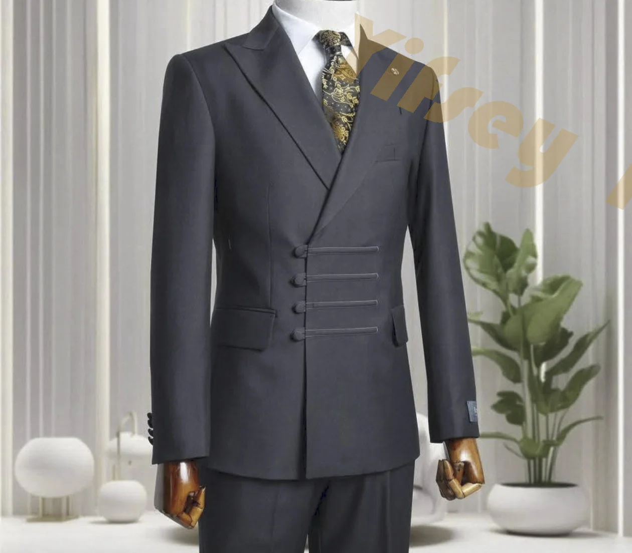 

Chinese Style Button Bespoke Suit Men Suits Sets Tuxedos Formal Wedding Groom Custom Jacket Pants Daily Male Outfits Clothing