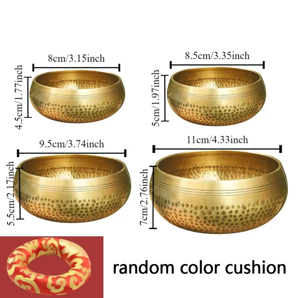 Nepal Tibetan Singing Bowl Set Multi-size Soft Cushion Meditation Chanting Bowl Wooden Striker Buddha Tibet Buddha Sound Bowl