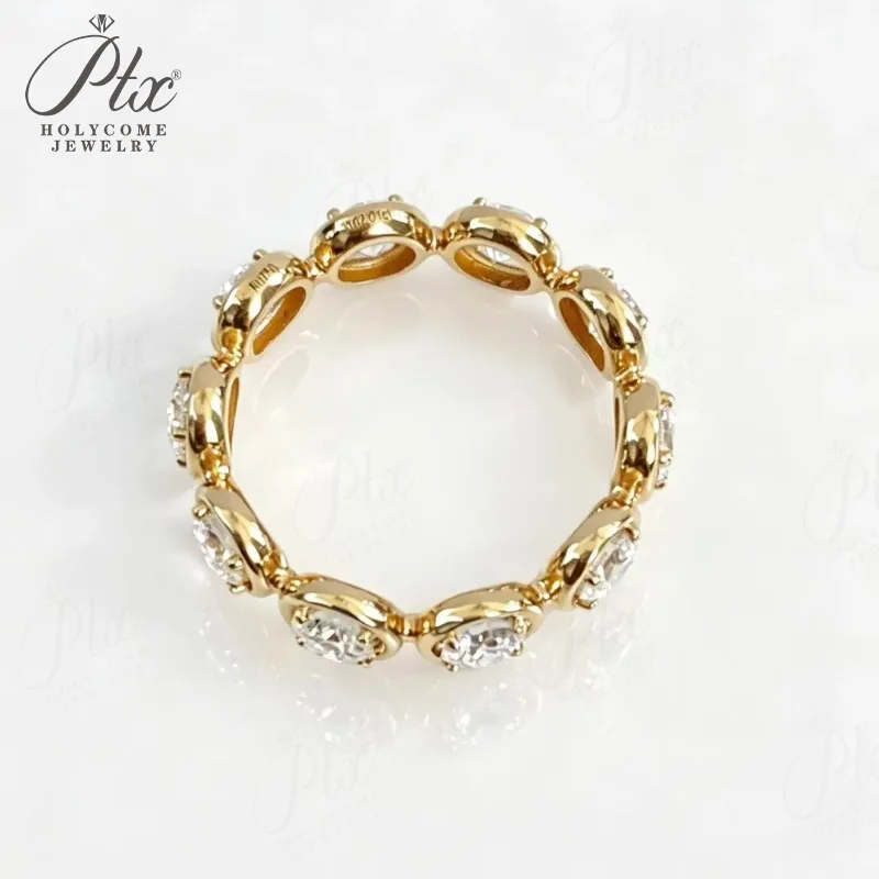 Lab Grown Diamond Rings DEF VS Round Cut 10K/14K/18K Gold Wedding Proposal for Women Promise Fine Jewelr Charms Holycome Jewelry