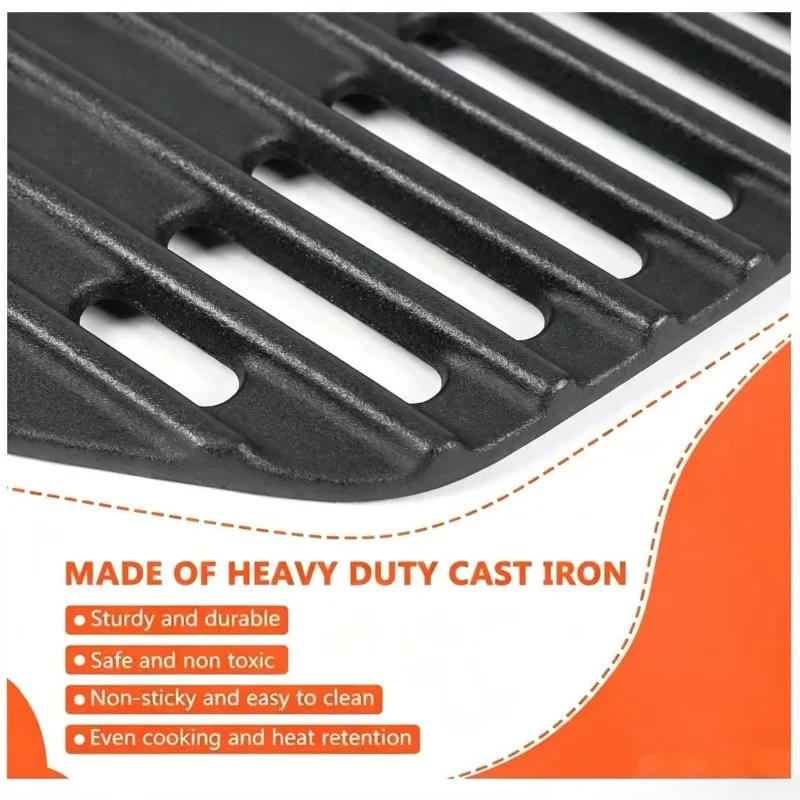 Cast Iron Cooking Grate BBQ Grill Replacement Grid Outdoor Barbecue Cooking Grate Accessory for Backyard Patio Cookouts