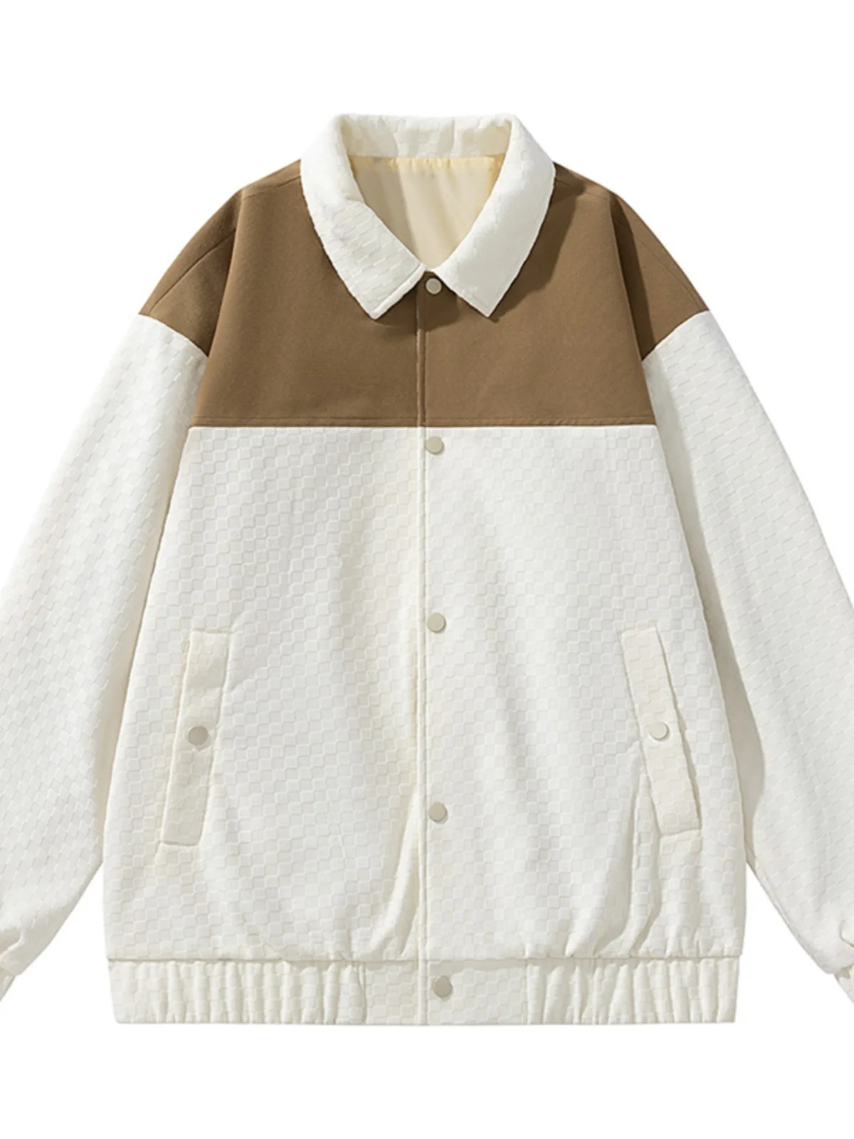 

Color Blo ort Jaet Casual Men's Faion Autumn Winter Korean Sle Workwear Turn-down Collar Youth ular Polyester Ny...