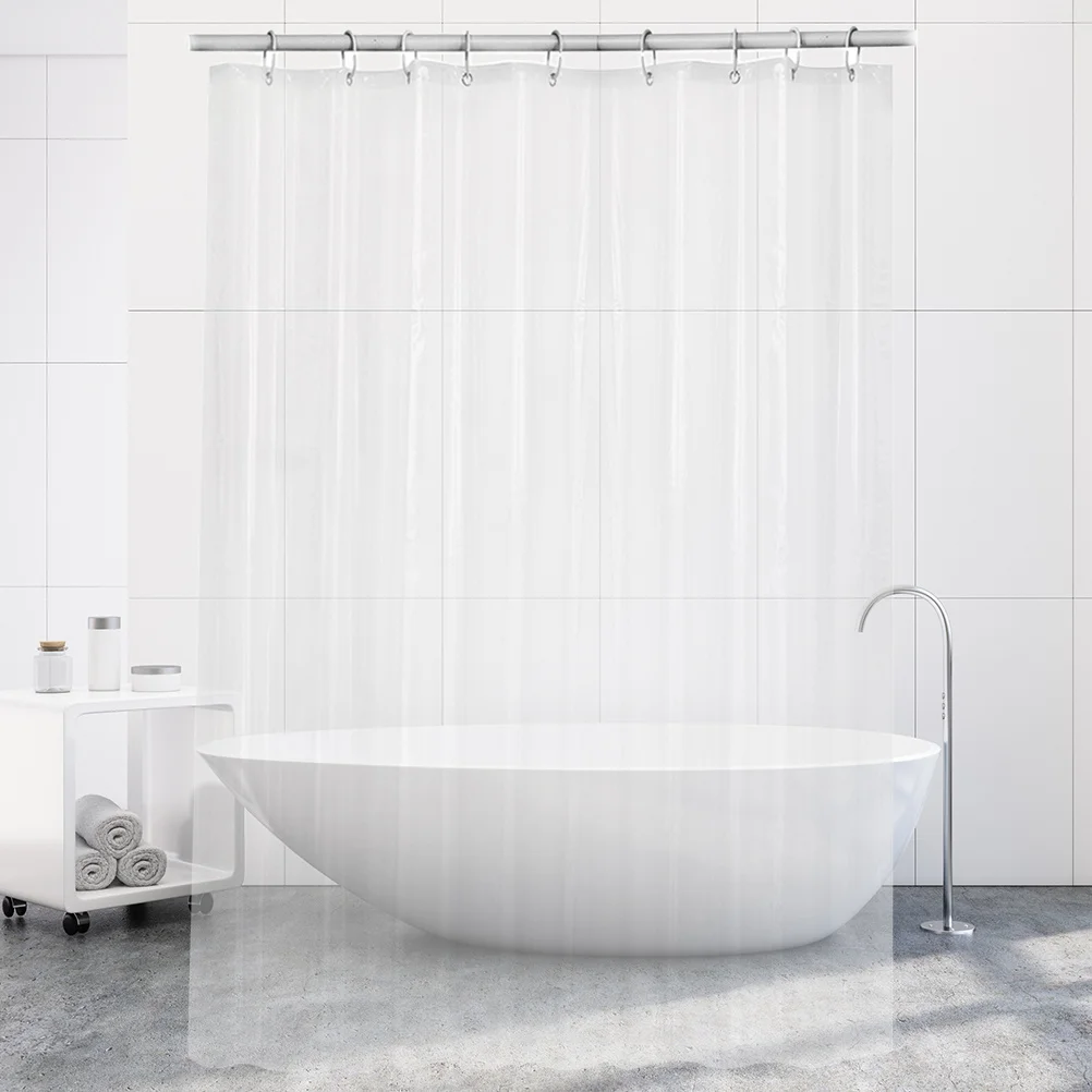 

12pcs Waterproof Shower Curtain 200X180Cm Transparent Eva Resistant Liner For Home Hotel Bathroom Travel Household Bath Decor
