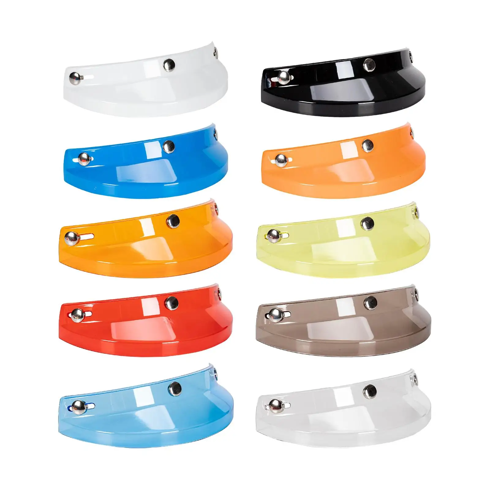 

Retro Helmet Visor 3 Snaps for 3/4 Helmet Accessories Direct Replacement Parts