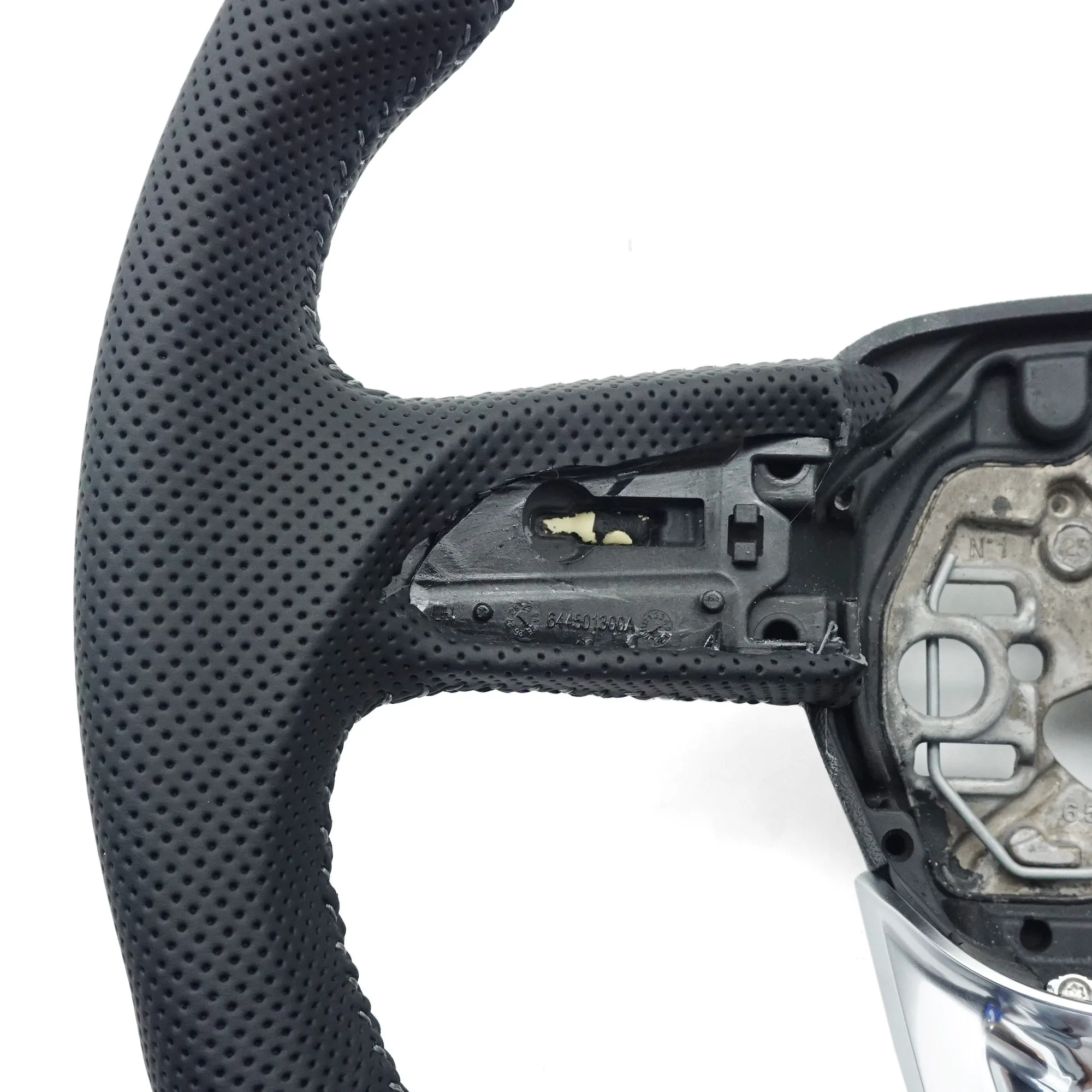 For Audi Q3 F3 Full leather perforated flat bottomed steering wheel