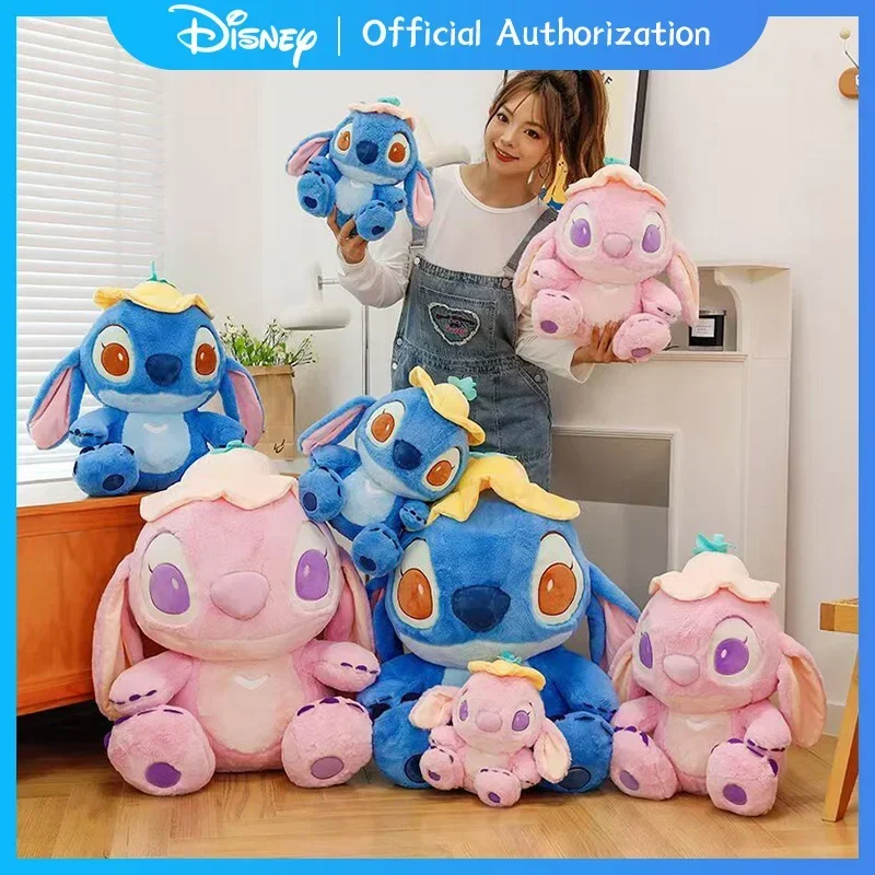 Nuovo Disney Lilo & Stitch Peluche 30 CM-80 CM Simpatico Cartone Animato Foglia di Loto Farcito Bambola Anime Cuscino Souvenir Kawaii Regalo Di Compleanno