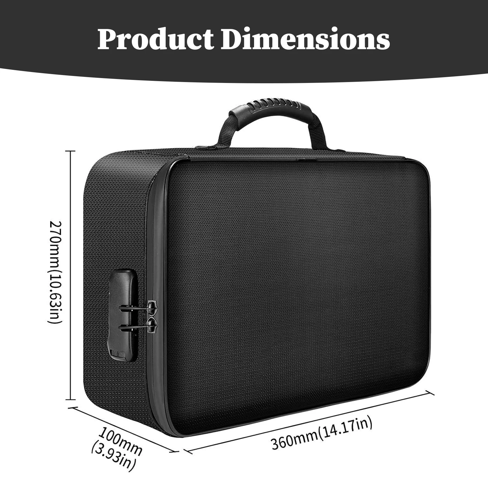 

Portable Travel Home Organizer Bag with Lock Document Safe Box with Water-Resistant Zipper for Him Office Laptop Files Gifts
