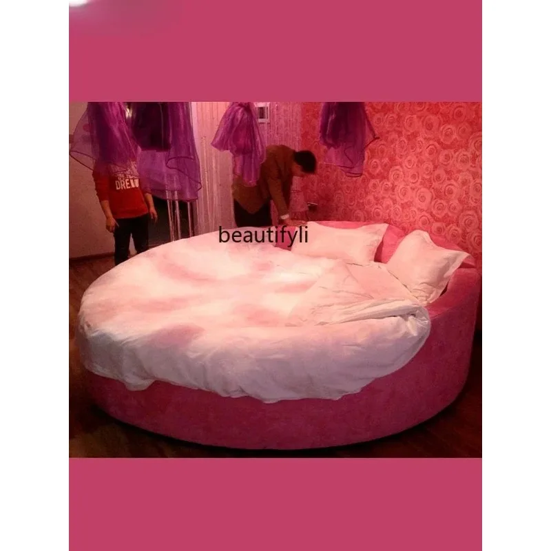 QQ132 Electric Bed Bed & Breakfast Furniture Hotel Shadow Coffee Bar Love Theme Hotel Couple Heart Circle Water Bed