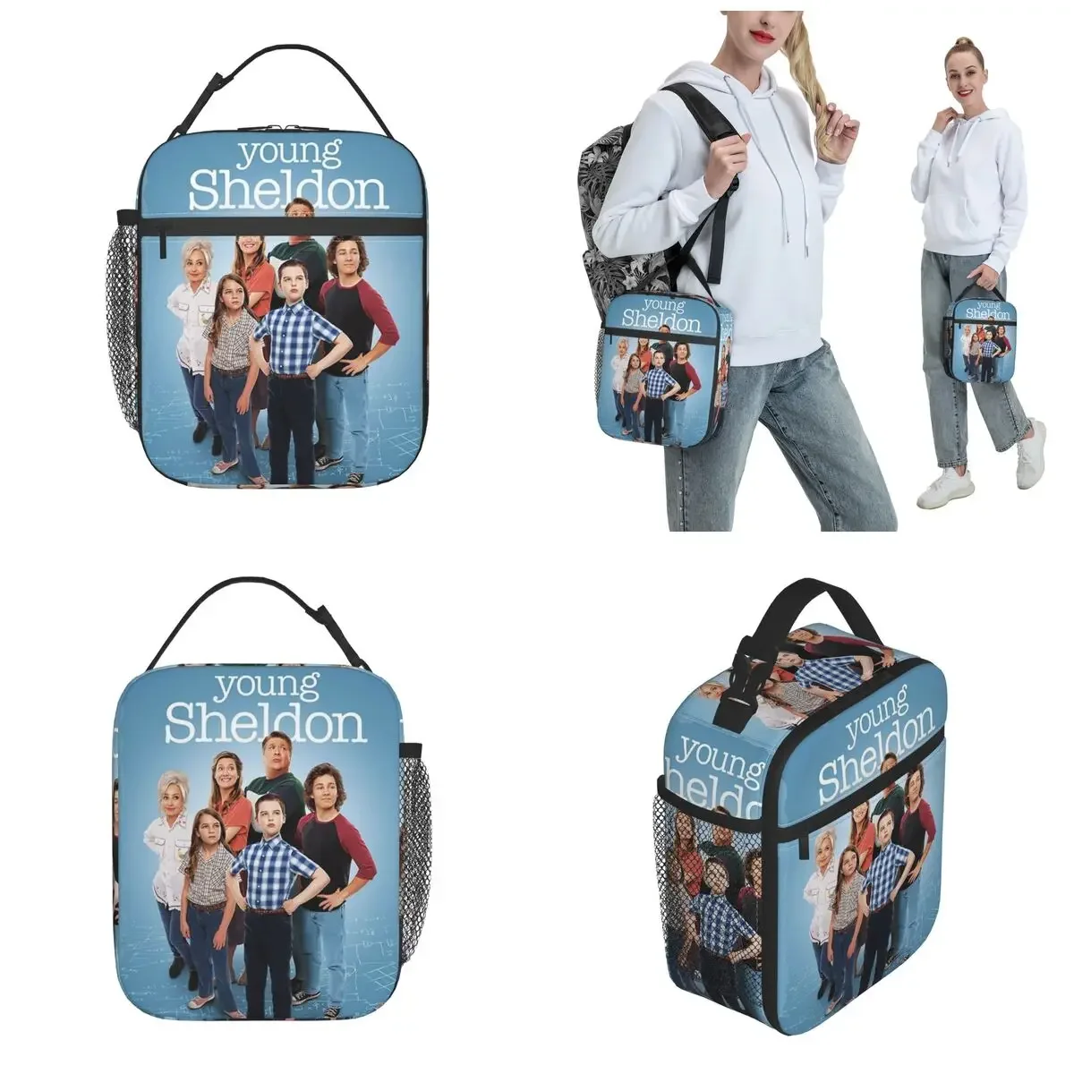 Young Sheldon Funny Comedy Thermal Insulated Lunch Bag for Work The Theory Portable Food Bag Thermal Cooler Food Box