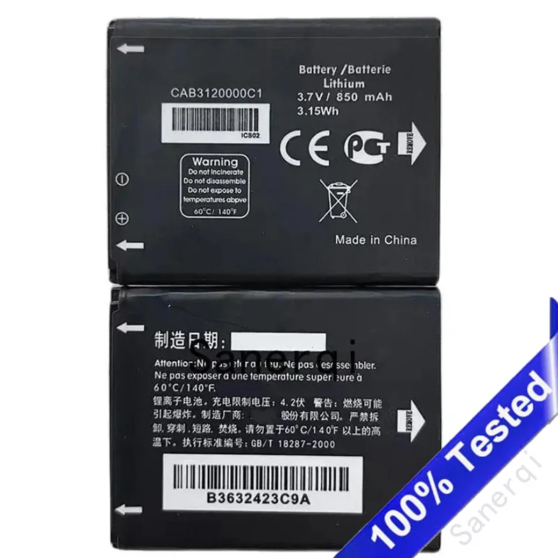 

CAB3120000C1 CAB23A0000C1 850mAh 3.7V Li-ion battery for Alcatel One Touch 768 OT710 OT888A OT880A BeeLine Dual