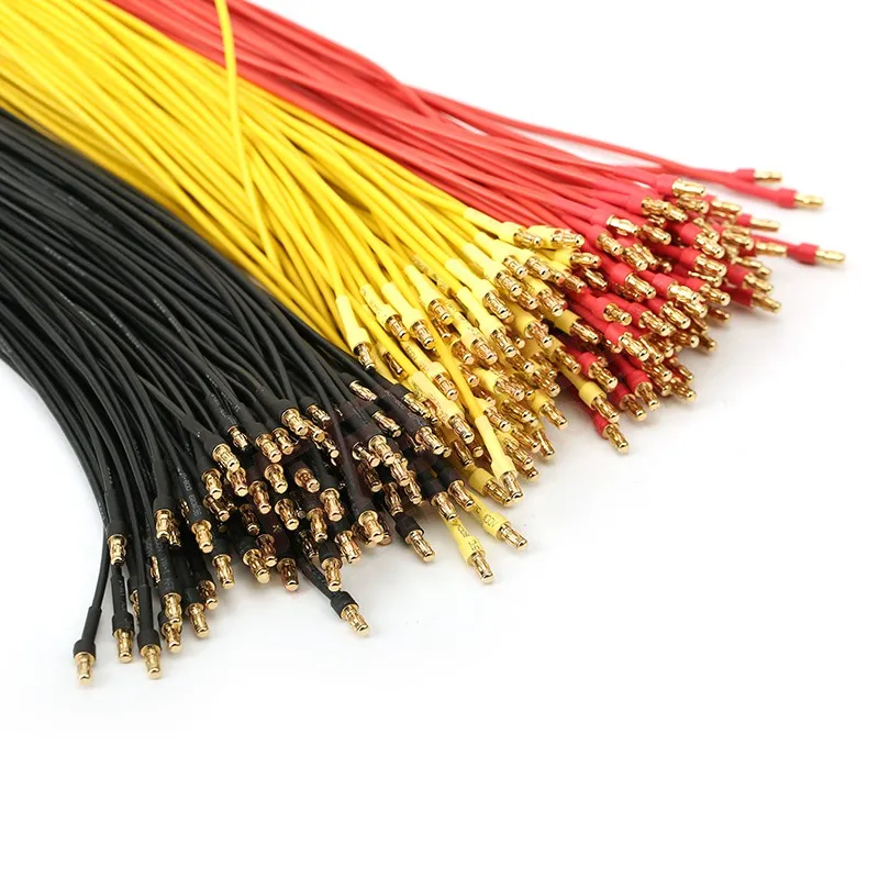 10 peças 16awg 300mm fios de extensão de plugue banana 3.5mm conector de bala banhado a ouro plástico para avião rc drone motor sem escova e