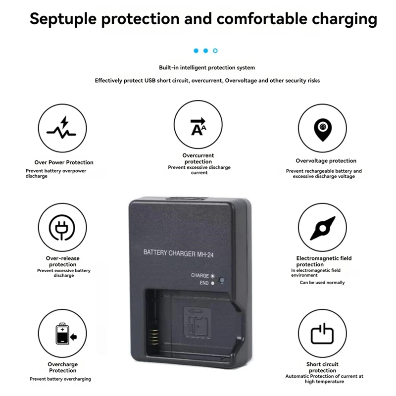 MH-24 Charger For Nikon EN-EL14 EL-El14a Battery P7000 P7100 D3100 D3200 D5100 D5200 Camera With Power