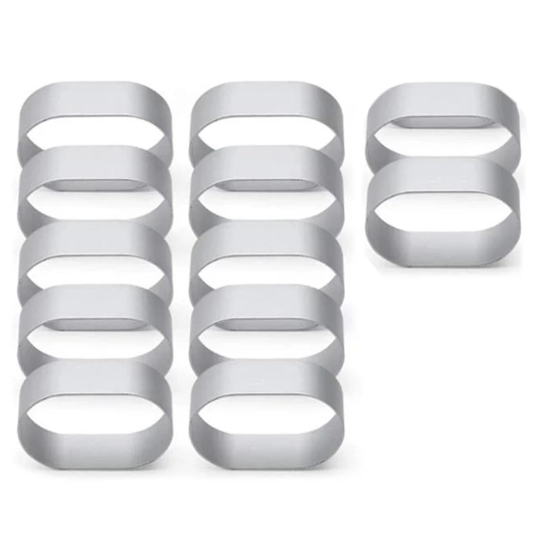 12 Pcs Stainless Steel Oval Cheese Mold Mini Cookie Tiramisu Cutter Mousse Cake Ring Mold Cake Cutting Mold Pastry