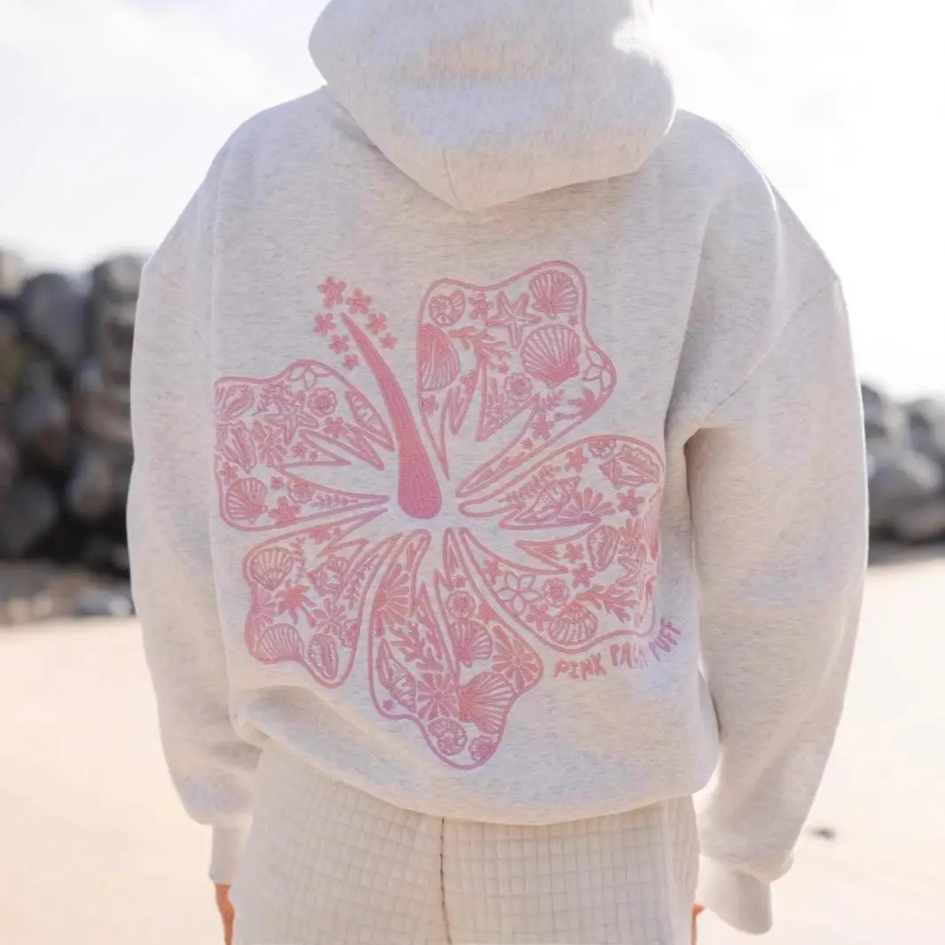 

Толстовка с вышивкой Long Sve Plant Floral Pattern Thiened Cotton 00% женская толстовка средней длины, зима 2024