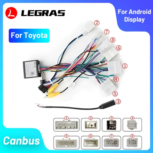 Para Toyota cableado alto arnés de cables Android de 16 pines adaptador de Cable de alimentación para Toyota Corolla/Camry/RAV4 con Canbus