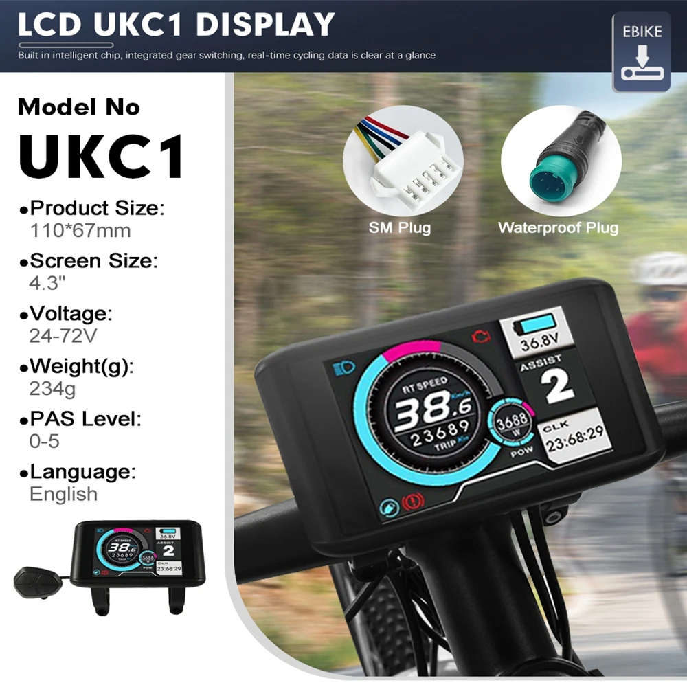 APT-Protokoll und OMD-Protokoll (Nr. 2) LCD UKC1/UKC1 Plus Farbdisplay für E-Bike UKC1/UKC1+ Bildschirm-Tachometer für Elektrofahrrad – Detail 2