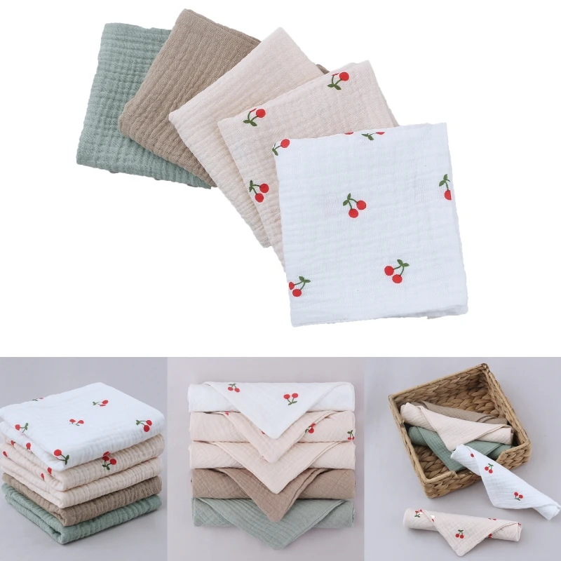 워시 와이프 용 5x 페이스 타올 목욕 타올 Burp Cloths Baby Girl Boy 레지stry 선물 23x23cm 5 색 페이스 타올