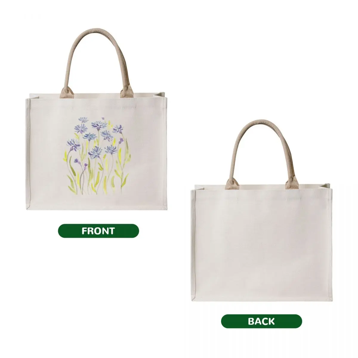 Cornflowers in Gouache Tote Bag cute pouch bag supermarket folding bag Shopper Canvas