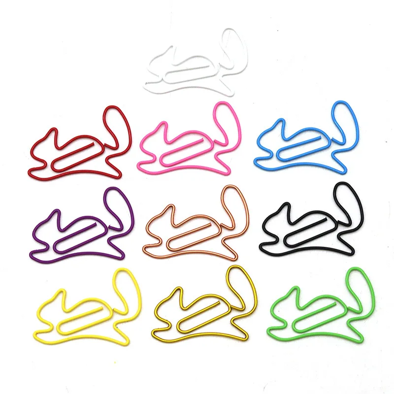 

Металлическая скрепка в форме белки, канцелярские скрепки для бумаг, закладка в форме животных, кавайные канцелярские зажимы, аксессуары для офисного стола