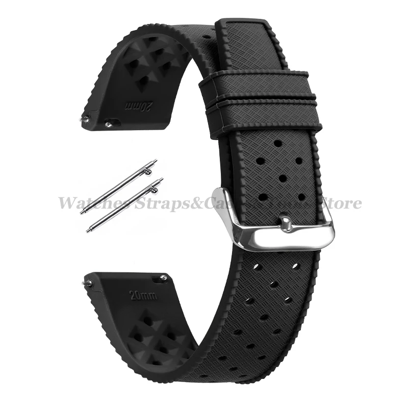 Tropisches Silikon-Uhrenarmband, Schnellverschlussarmband, 18 mm, 20 mm, 22 mm, für Oris für Seiko für Citizen, Gummi-Tropic-Smartwatch-Armbänder