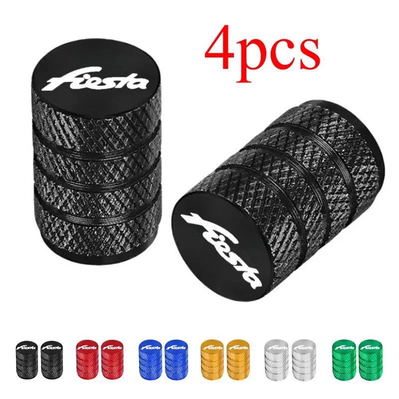 4pcs Car Wheel Tire Air Valve Caps Stem Cover Caps Airdust Covers with Brand For Ford Fiesta Auto Accessories