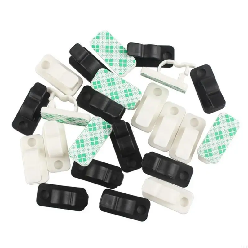 E1PF Pack Of 20 Cable Clips SelfAdhesive Design For HassleFree Wire Management At Homes Or Work 8mm Wide Cable Slot Diameter