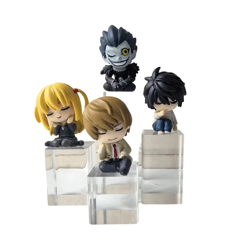 Set de 4 figuras de anime Death Note versión Q, Yagami Light, L, Ryuk, Misa Amane, figuras en caja sorpresa para decoración de escritorio, para coleccionistas de anime.