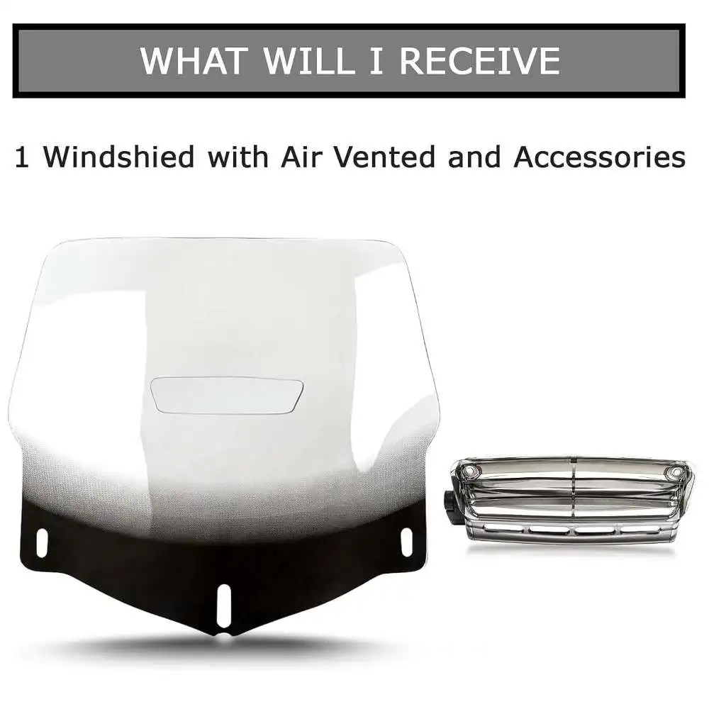Parabrisas transparente para motocicleta, Deflector de carenado de 26 pulgadas con ventilación de aire para Honda Goldwing Gold Wing GL1800 2001-2017