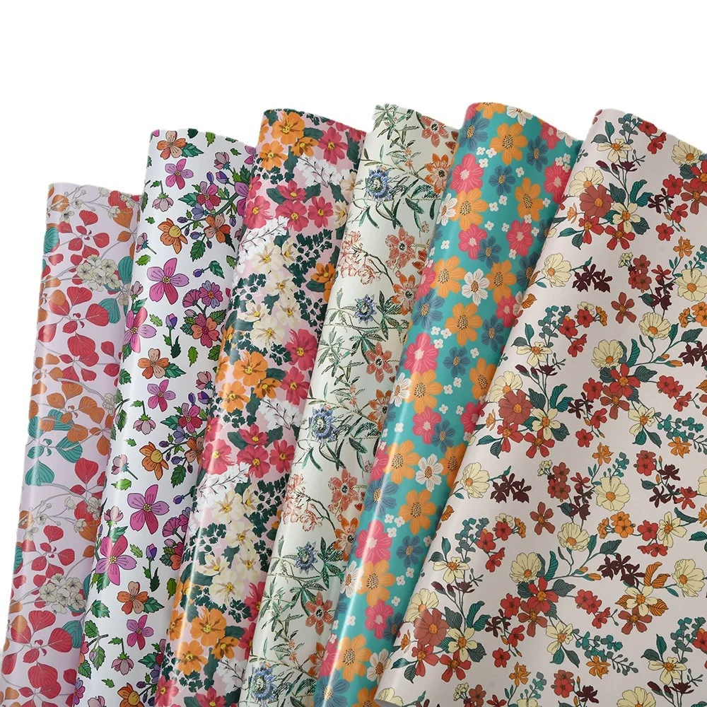 6 Pcs Vintage 50x70cm Per Roll Floral Wrapping Paper Sheet Packaging for Wedding Kids Holiday Gift Wrap Craft Paper Decor Gifts