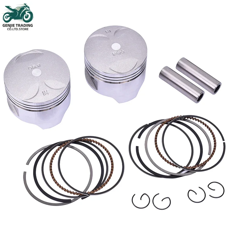 

2set 64mm 64.25mm 64.5mm STD +25 +50 +0.25 +0.5 Motorcycle Piston Rings Kits Set For Honda Shadow400 2002 2003 2004 2005 KWO