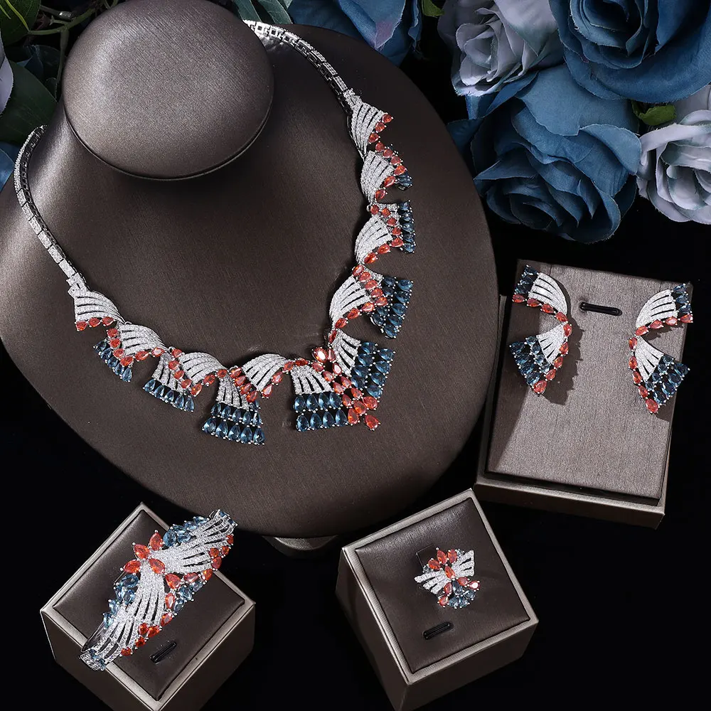 HIBRIDE 2025 New Design Luxury Jewelry Necklace Earrings Bracelet Womens Dress Decoration Holiday Wedding Ball Gift S-1023