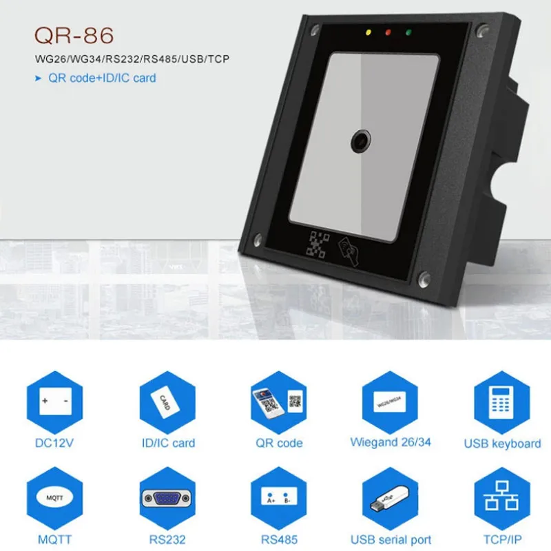 

QR Code Reader RFID USB Wiegand Scanner Card Reader For Access Control And Parking System