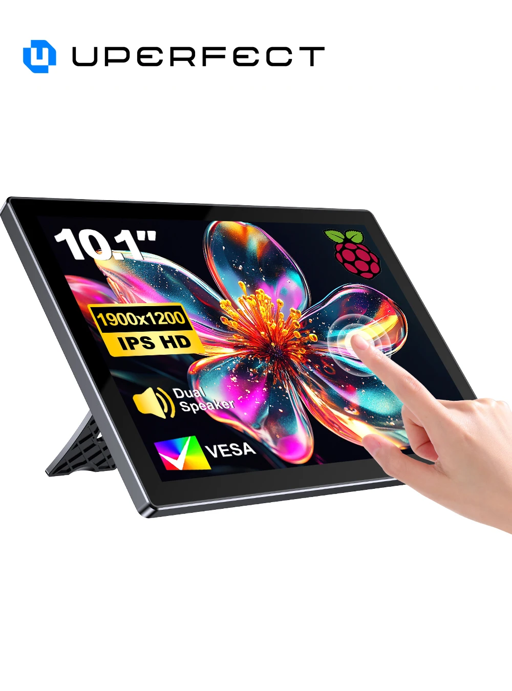 UPERFECT 10.1 inch Raspberry Pi HDMI Type-C Touch Screen Portable Monitor 1920*1200 LCD Display for Raspberry Pi 4 4B 3B+ A+