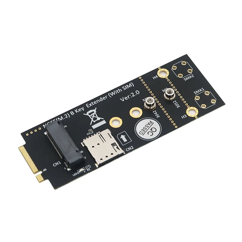Адаптер M.2(NGFF) Key B со слотом для SIM-карты для модуля 3G/4G/5G поддерживает размер карты NANO SIM и 3042/3052 типа M.2 Key B