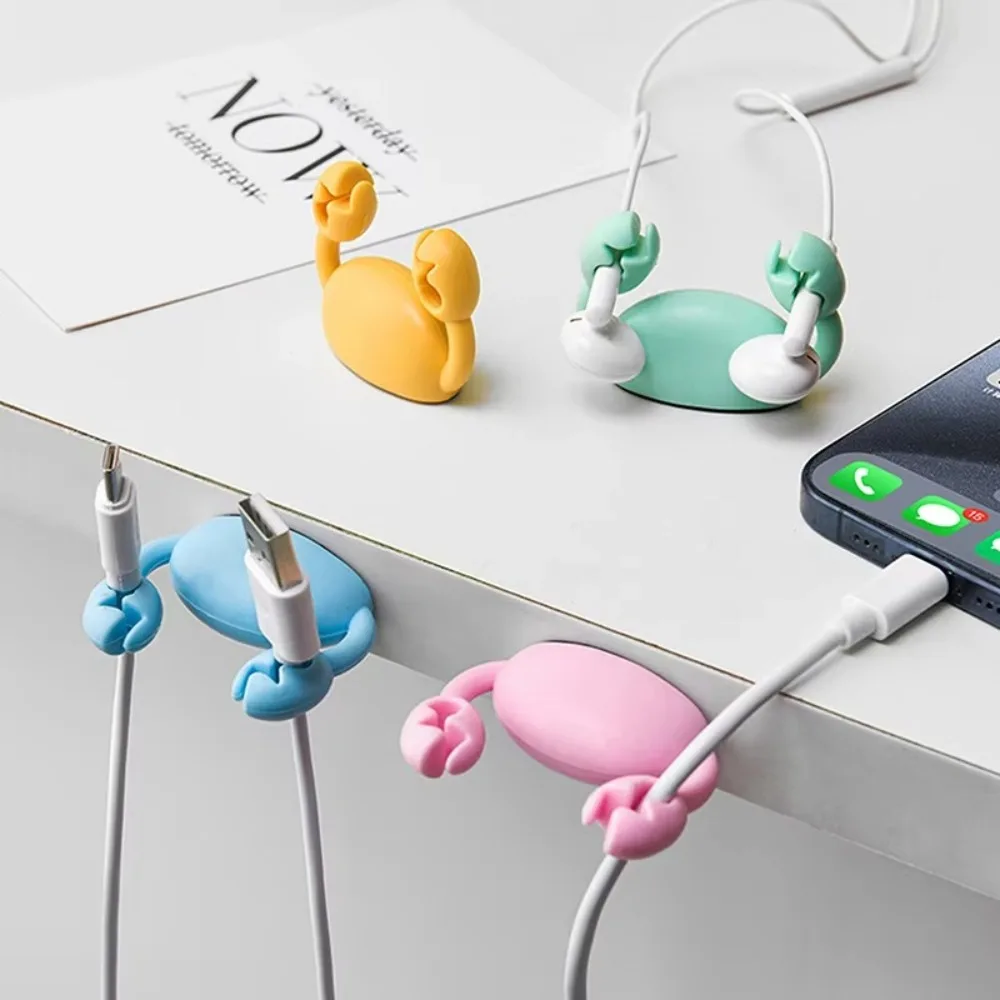 Simpatico clip per organizer per cavi a granchio, fissatore autoadesivo, supporto per cavo dati da scrivania, organizer per cavi di ricarica per telefono cellulare, supporto ordinato per cavi