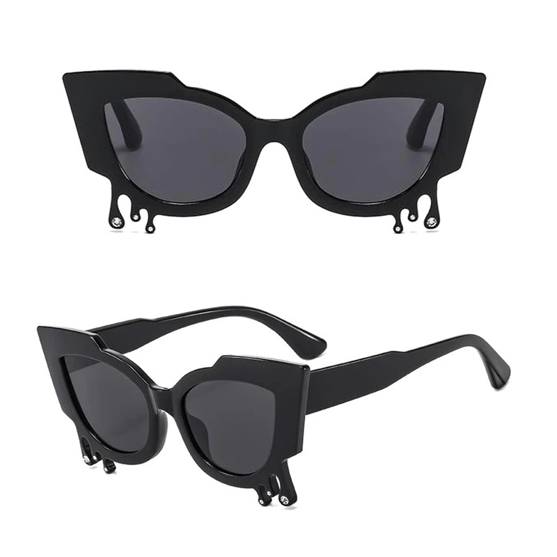 Women's Cat Eye Sunglasses Retro Exaggerated Anti-UV Fashion Eyewear Glasses for Summer